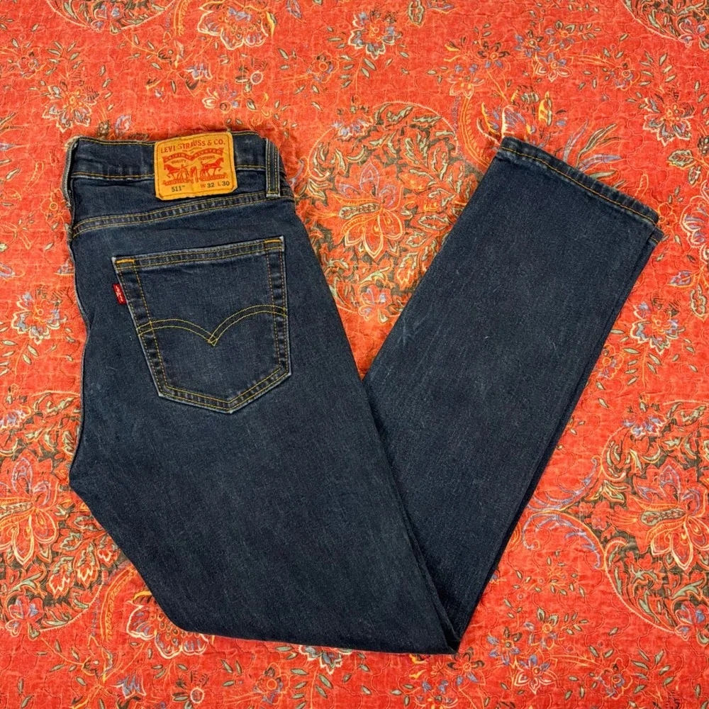 Levi Strauss & Co 511 Slim Fit Mens 32x30 Blue Jeans Excellent Condition
